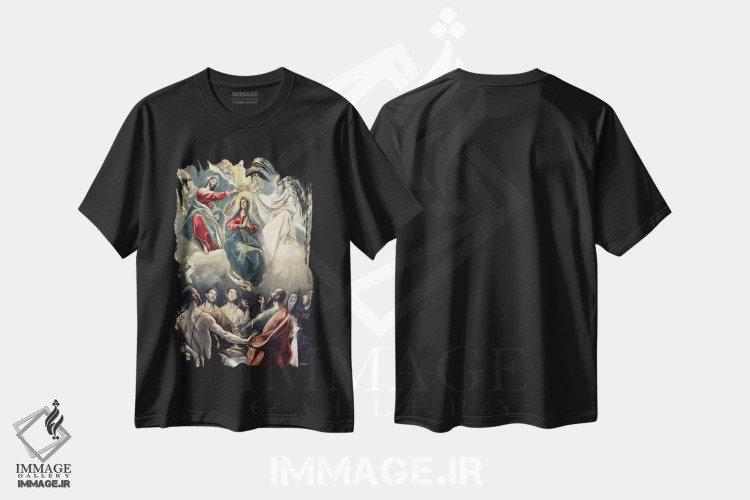 تیشرت طرح دار تاجگذاری مریم مقدس، هنر فاخر کلاسیک اثر ال گرکو | فروشگاه ایماژ