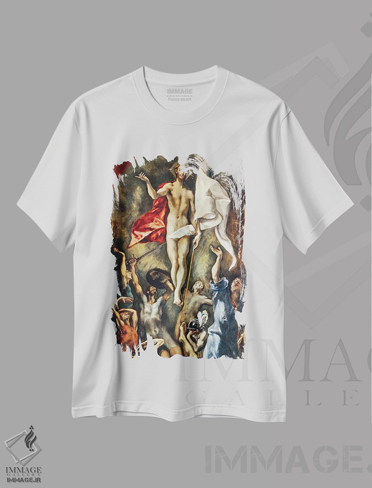 تیشرت طرح دار رستاخیز، ۱۵۸۴-۱۵۹۴، هنر فاخر کلاسیک اثر ال گرکو | فروشگاه ایماژ