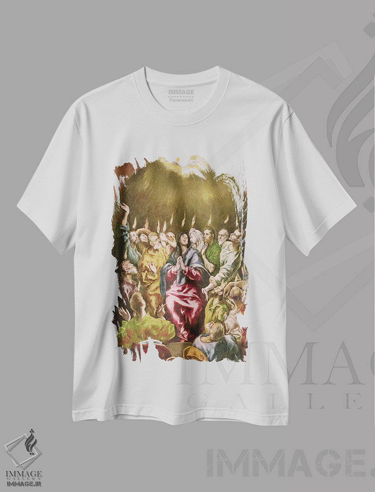 تیشرت طرح دار عید پنطیکاست، حدود ۱۶۰۴-۱۶۱۴، هنر فاخر کلاسیک اثر ال گرکو | immage.ir