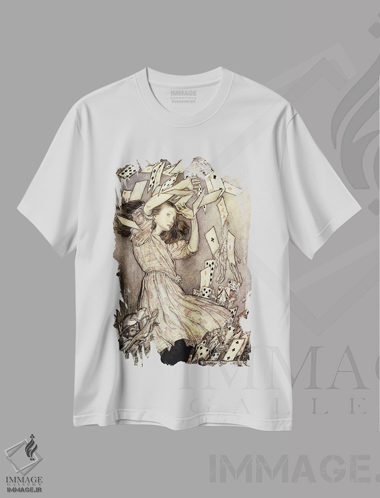 تیشرت طرح دار آلیس و دسته ورق ها، ۱۹۰۷، تزئینی اثر آرتور رکهم | immage.ir