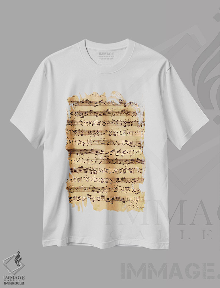 تیشرت طرح دار آثار یوهان سباستین باخ - فروشگاه ایماژ