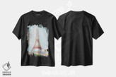 تیشرت طرح دار برج ایفل، ۱۸۸۹، هنر فاخر کلاسیک اثر ژرژ سورا | فروشگاه ایماژ