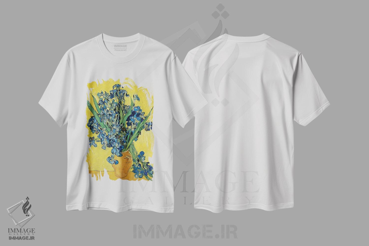 تیشرت طرح دار زنبق ها، ۱۸۹۰، هنر فاخر کلاسیک اثر ونسان ون گوگ | فروشگاه ایماژ