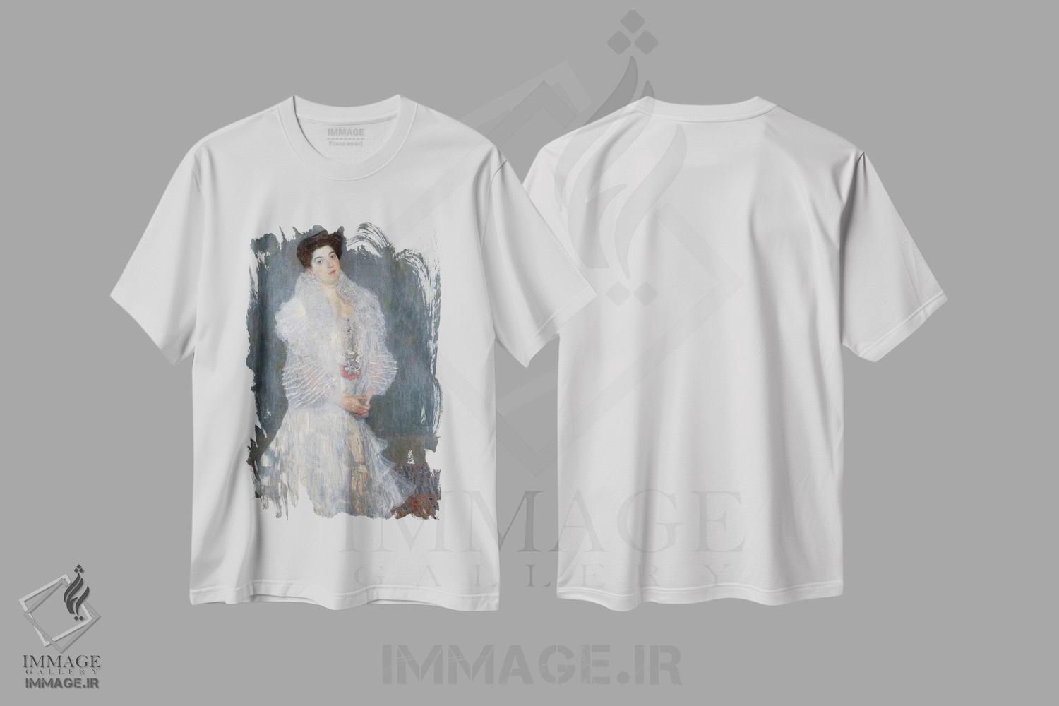 تیشرت طرح دار پرتره هرمینه گالیا، ۱۹۰۴، هنر فاخر کلاسیک اثر گوستاو کلیمت | immage.ir