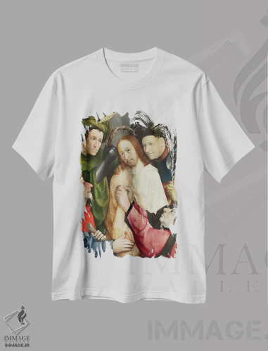 تیشرت طرح دار تمسخر مسیح، حدود ۱۴۹۰-۱۵۰۰، هنر فاخر کلاسیک اثر هیرونیموس بوش | فروشگاه ایماژ