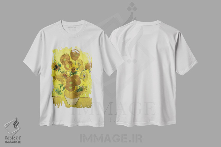 تیشرت طرح دار آفتابگردان ها، ۱۸۸۹، هنر فاخر کلاسیک اثر ونسان ون گوگ | فروشگاه ایماژ