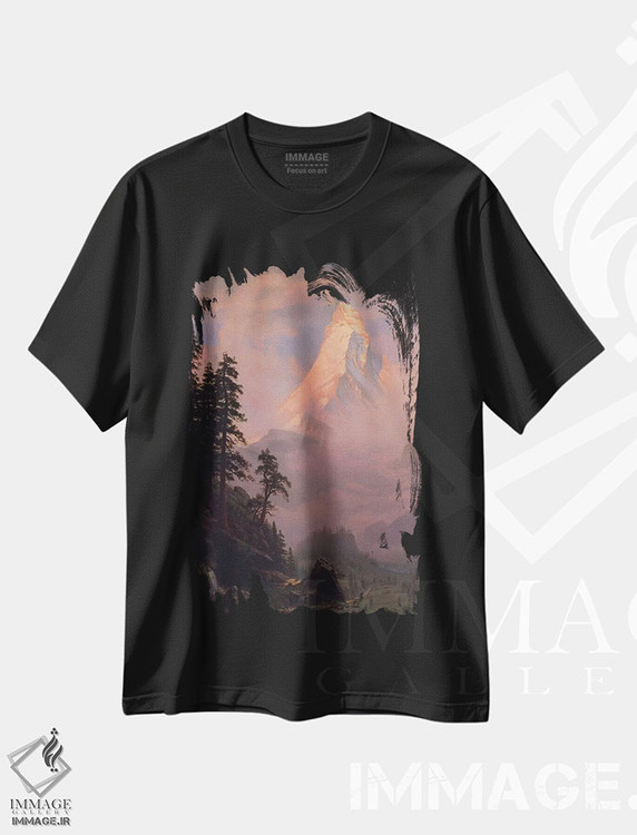 تیشرت طرح دار طلوع خورشید بر قله ماترهورن، پس از ۱۸۷۵، هنر فاخر کلاسیک اثر آلبرت بیرشتات | فروشگاه ایماژ