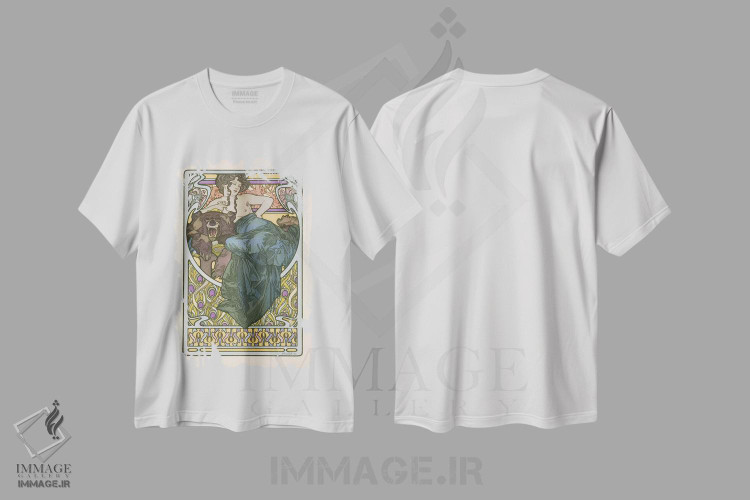 تیشرت طرح دار صفحه ۴۷ از اسناد دکوراتیو، آرت نوو اثر آلفونس موخا | فروشگاه ایماژ