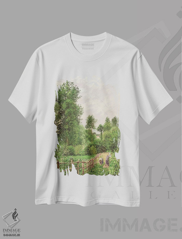 تیشرت طرح دار منظره، هوای خاکستری در اراگنی، ۱۸۹۹، هنر فاخر کلاسیک اثر کامی یِل پیسارو | فروشگاه ایماژ