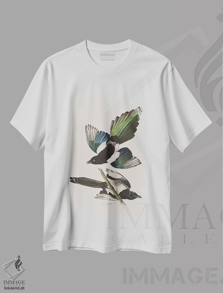 تیشرت طرح دار زاغ آمریکایی، هنر فاخر کلاسیک اثر جان جیمز آدوبون | فروشگاه ایماژ
