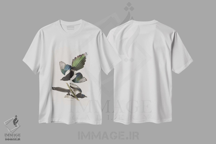 تیشرت طرح دار زاغ آمریکایی، هنر فاخر کلاسیک اثر جان جیمز آدوبون | فروشگاه ایماژ