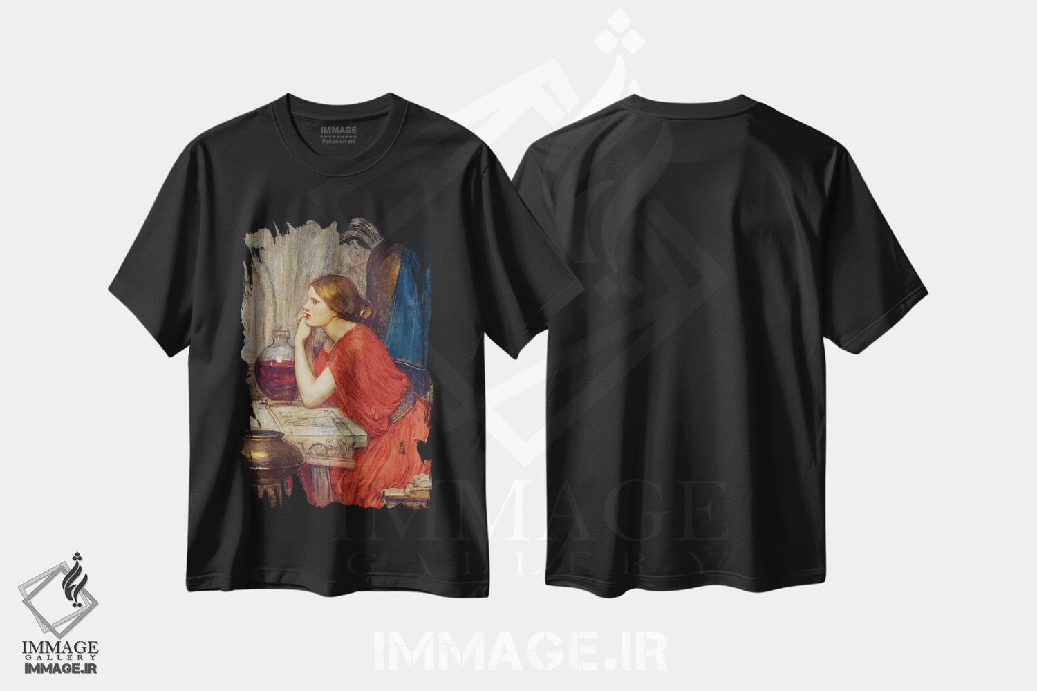 تیشرت طرح دار سیرسه، هنر فاخر کلاسیک اثر جان ویلیام واترهاوس | فروشگاه ایماژ