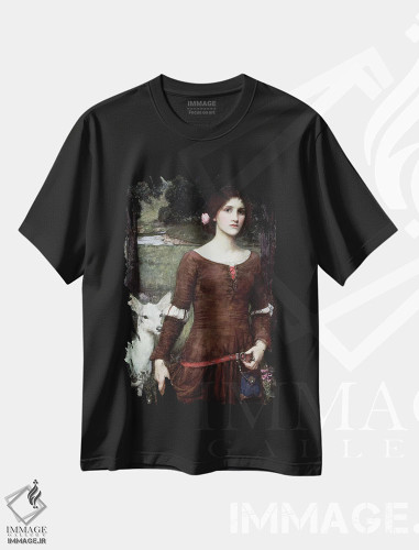 تیشرت طرح دار بانو کلر، ۱۹۰۰، هنر فاخر کلاسیک اثر جان ویلیام واترهاوس | فروشگاه ایماژ