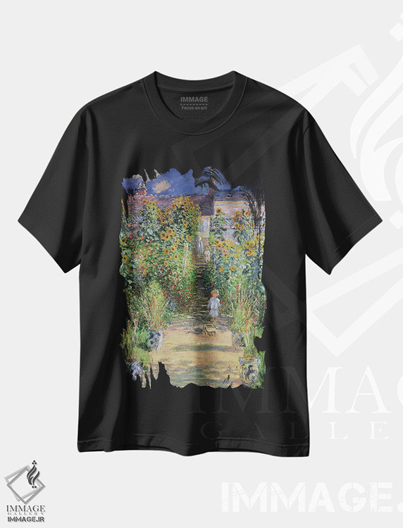 تیشرت طرح دار باغ هنرمند در وته یو، ۱۸۸۰، هنر فاخر کلاسیک اثر کلود مونه | immage.ir