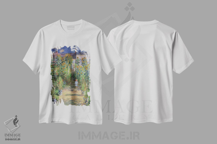 تیشرت طرح دار باغ هنرمند در وته یو، ۱۸۸۰، هنر فاخر کلاسیک اثر کلود مونه | فروشگاه ایماژ