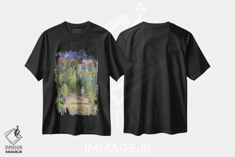 تیشرت طرح دار باغ هنرمند در وته یو، ۱۸۸۰، هنر فاخر کلاسیک اثر کلود مونه | immage.ir