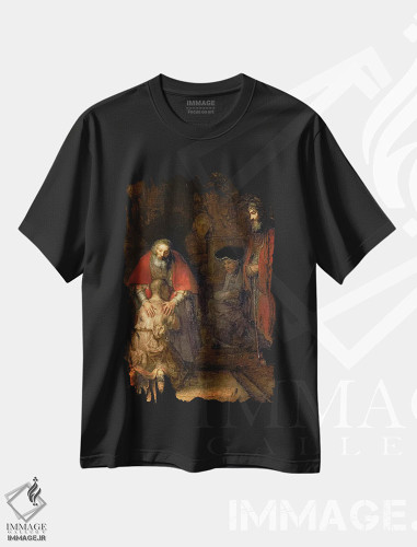 تیشرت طرح دار بازگشت پسر گمشده، باروک اثر رمبرانت فان رَین | فروشگاه ایماژ