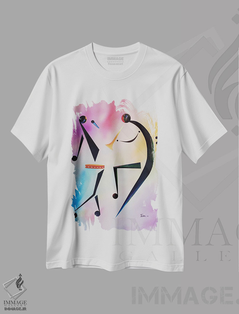 تیشرت طرح دار اجرای موسیقی با دایره زنگی، هنر آمریکایی آفریقایی تبار اثر آیکال بکفورد | immage.ir