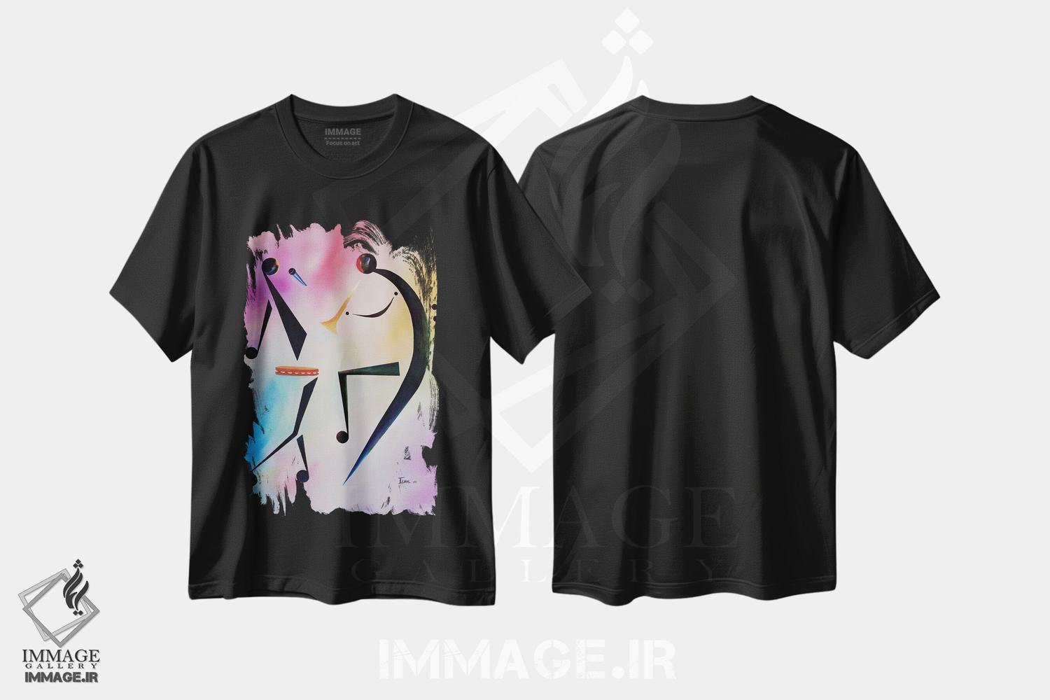 تیشرت طرح دار اجرای موسیقی با دایره زنگی، هنر آمریکایی آفریقایی تبار اثر آیکال بکفورد | فروشگاه ایماژ