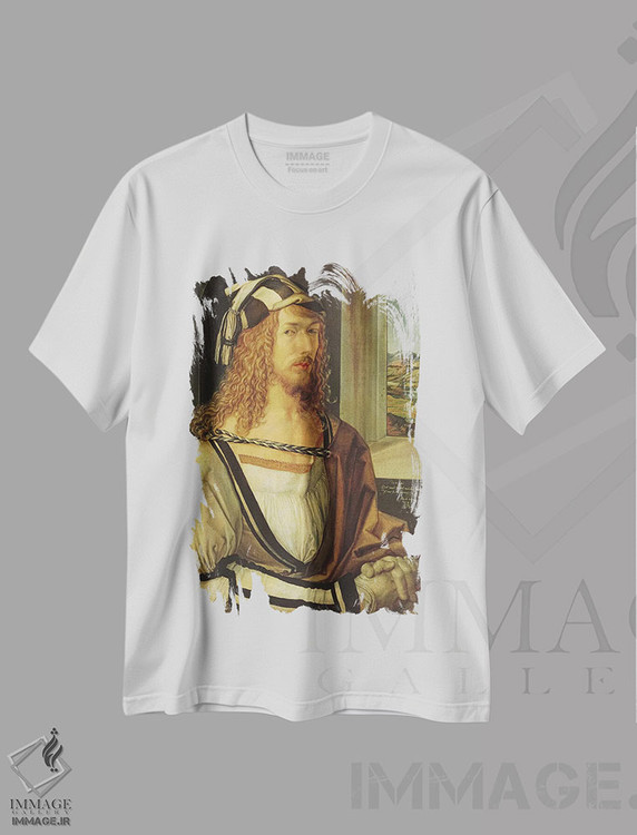 تیشرت طرح دار 1498,خودنگاره با دستکش، ۱۴۹۸، هنر فاخر کلاسیک اثر آلبریشت دورر | فروشگاه ایماژ