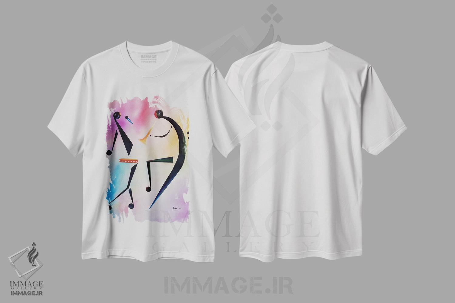 تیشرت طرح دار اجرای موسیقی با دایره زنگی، هنر آمریکایی آفریقایی تبار اثر آیکال بکفورد | immage.ir