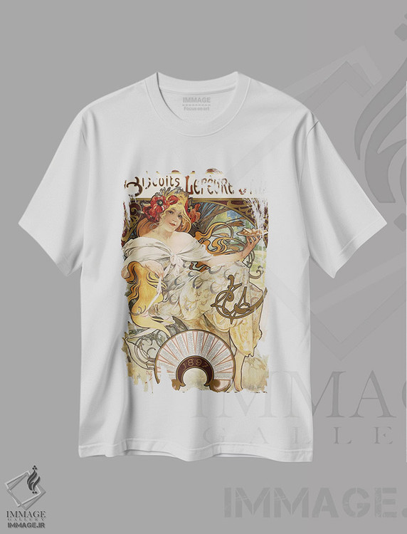تیشرت طرح دار 1897,تبلیغات تقویم بیسکویت شرکت Lefevre-Utile، ۱۸۹۷، آرت نوو اثر آلفونس موخا | فروشگاه ایماژ