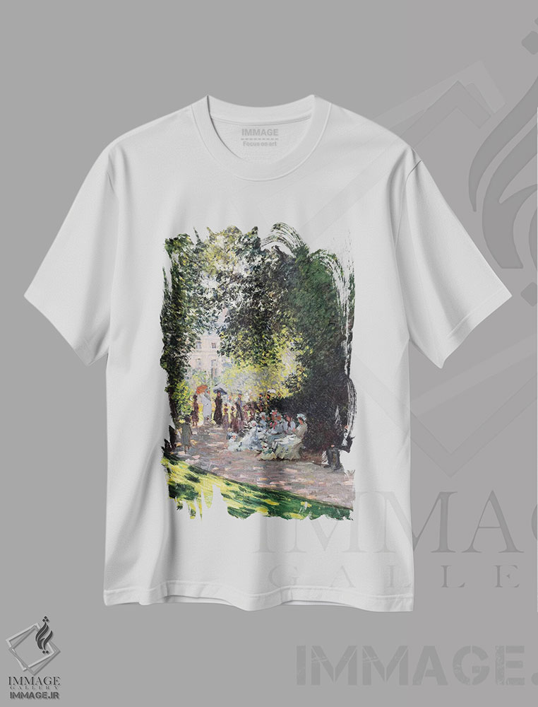تیشرت طرح دار 1878,پارک مونسو، ۱۸۷۸، هنر فاخر کلاسیک اثر کلود مونه | فروشگاه ایماژ