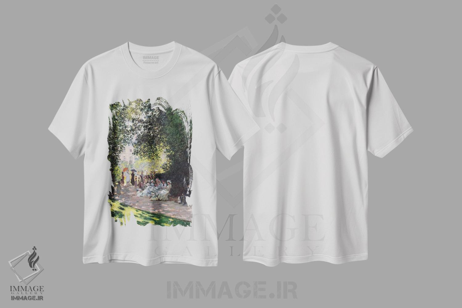 تیشرت طرح دار 1878,پارک مونسو، ۱۸۷۸، هنر فاخر کلاسیک اثر کلود مونه | فروشگاه ایماژ