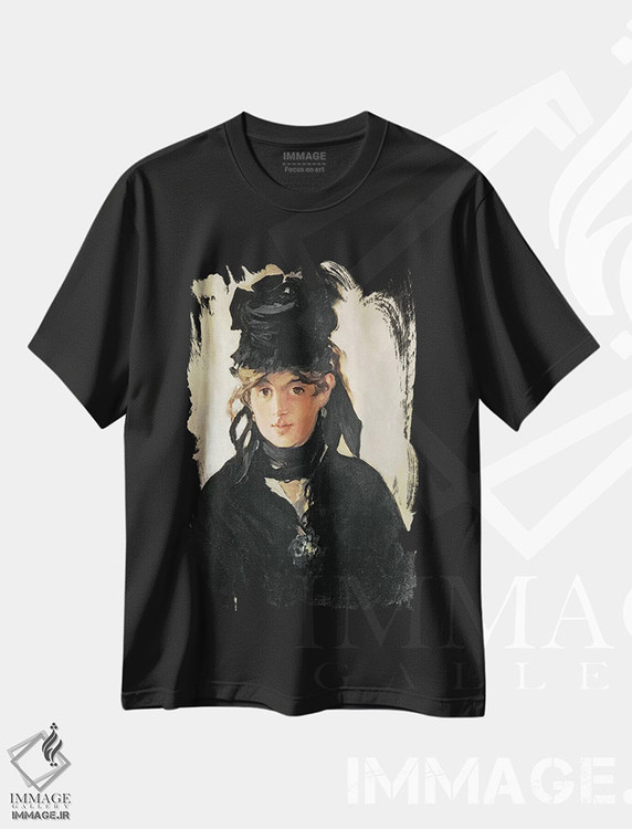 تیشرت طرح دار 1872,برت موریسو با دسته ای بنفشه، ۱۸۷۲، هنر فاخر کلاسیک اثر ادوارد مانه | immage.ir