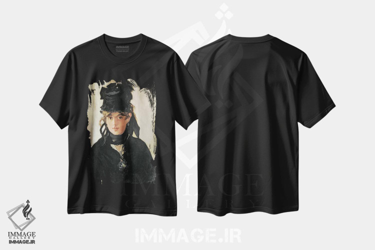 تیشرت طرح دار 1872,برت موریسو با دسته ای بنفشه، ۱۸۷۲، هنر فاخر کلاسیک اثر ادوارد مانه | immage.ir