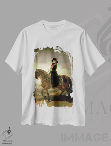 تیشرت طرح دار 1799,پرتره سواره ملکه ماریا لوئیزا، ۱۷۹۹، هنر فاخر کلاسیک اثر فرانسیسکو گویا | فروشگاه ایماژ