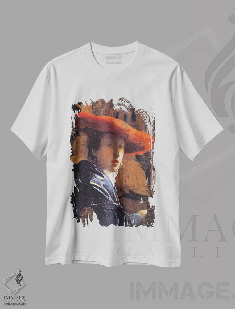 تیشرت طرح دار c.1665,دختر با کلاه قرمز، حدود ۱۶۶۵، باروک اثر یوهانس ورمیر | immage.ir