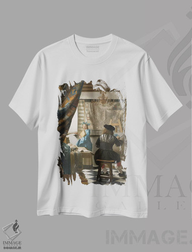 تیشرت طرح دار c.1665-66,هنر نقاشی، حدود ۱۶۶۵–۶۶، باروک اثر یوهانس ورمیر | فروشگاه ایماژ