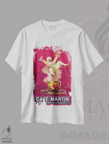 تیشرت طرح دار 1921,تبلیغات قهوه کافه مارتین، ۱۹۲۱، هنر فاخر اثر لئونتو کاپیلو | فروشگاه ایماژ