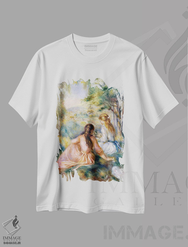 تیشرت طرح دار 1888-92,در علفزار، ۱۸۸۸–۹۲، هنر فاخر کلاسیک اثر پیر-اوگوست رنوار | فروشگاه ایماژ