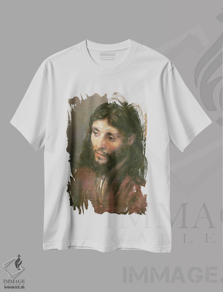 تیشرت طرح دار c.1648,سر مسیح، حدود ۱۶۴۸، باروک اثر رمبرانت فان رَین | فروشگاه ایماژ