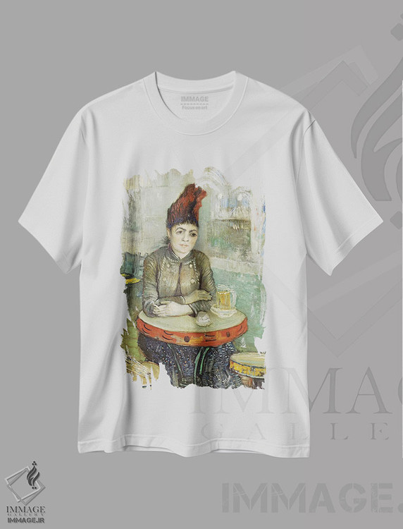تیشرت طرح دار 1887,زن در کافه تامبورین، ۱۸۸۷، هنر فاخر کلاسیک اثر ونسان ون گوگ | immage.ir