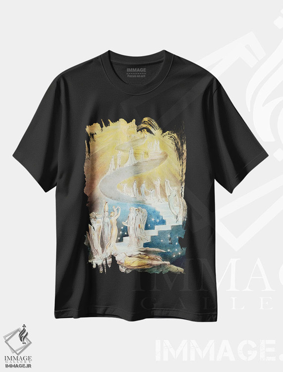 تیشرت طرح دار نردبان یعقوب، هنر فاخر کلاسیک اثر ویلیام بلیک | immage.ir