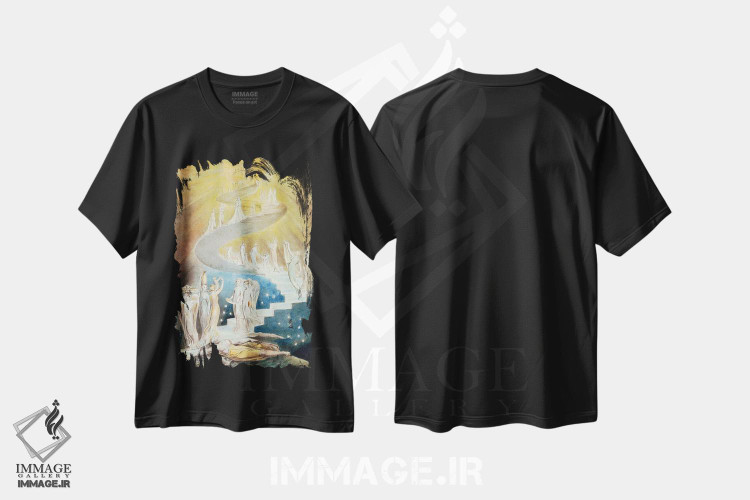 تیشرت طرح دار نردبان یعقوب، هنر فاخر کلاسیک اثر ویلیام بلیک | immage.ir