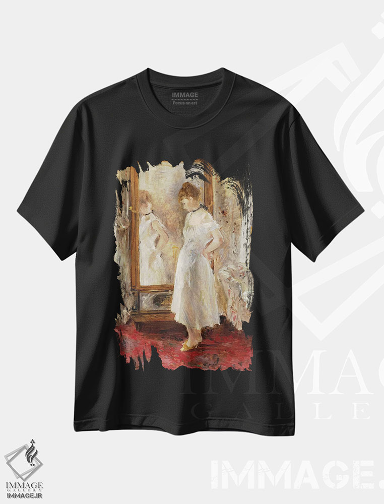 تیشرت طرح دار آینهٔ روان، ۱۸۷۶، هنر فاخر کلاسیک اثر برته موریسو | immage.ir
