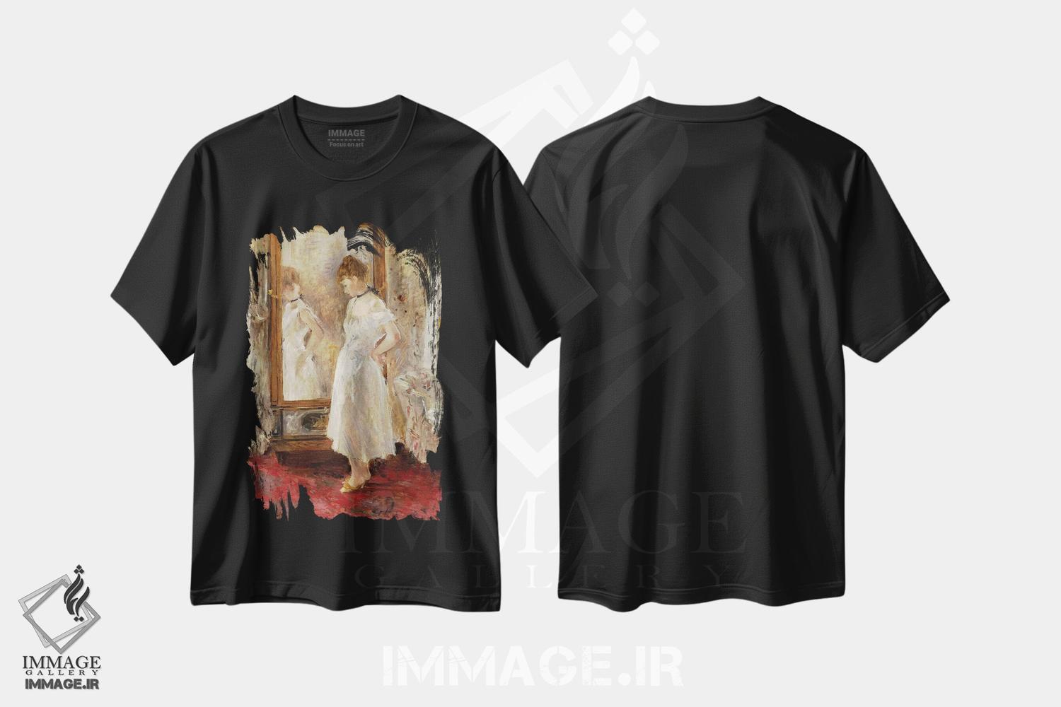 تیشرت طرح دار آینهٔ روان، ۱۸۷۶، هنر فاخر کلاسیک اثر برته موریسو | immage.ir