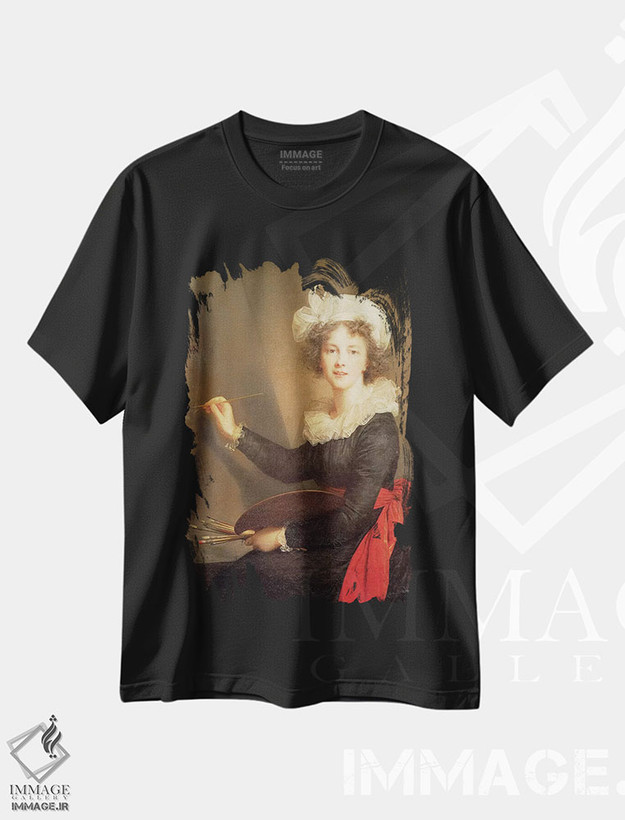 تیشرت طرح دار خودنگاره، ۱۷۹۰، هنر فاخر کلاسیک اثر الیزابت لوئیز ویژه لو برن | فروشگاه ایماژ