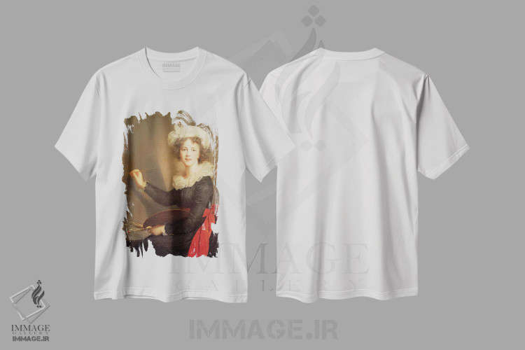 تیشرت طرح دار خودنگاره، ۱۷۹۰، هنر فاخر کلاسیک اثر الیزابت لوئیز ویژه لو برن | immage.ir
