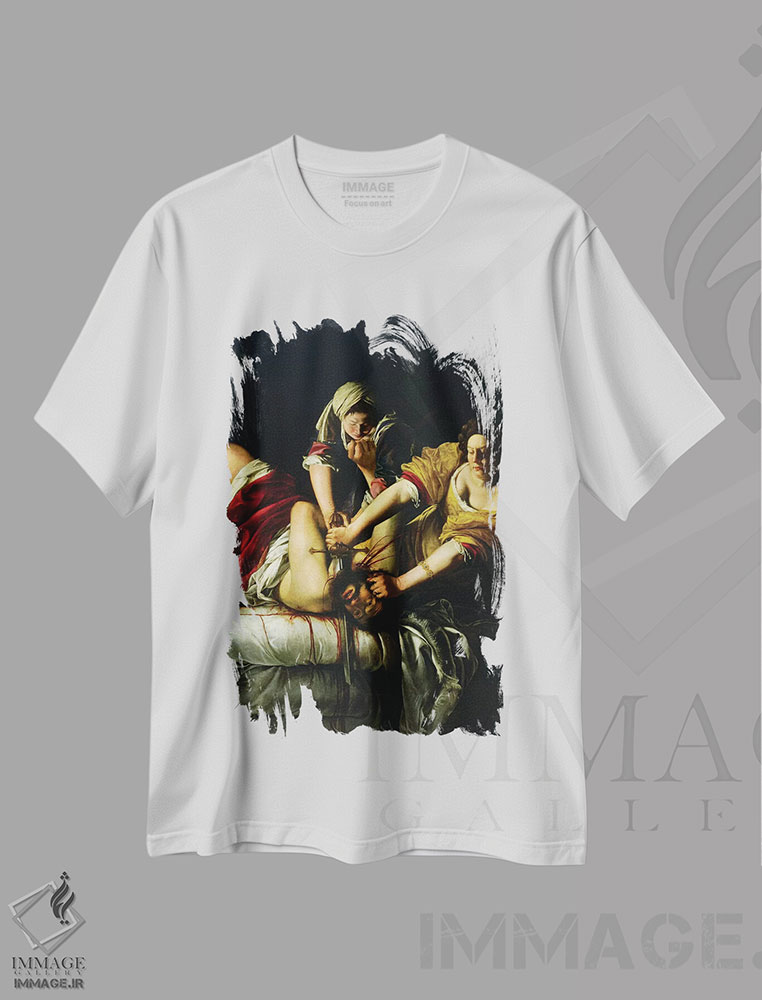تیشرت طرح دار یودیت در حال کشتن هولوفرن، ۱۶۱۲–۲۱، باروک اثر آرتمیزیا جنتیلسکی | فروشگاه ایماژ
