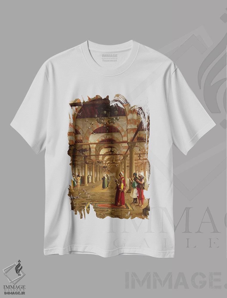 تیشرت طرح دار نماز در مسجد، ۱۸۷۱، هنر فاخر کلاسیک اثر ژان لئون ژروم | فروشگاه ایماژ