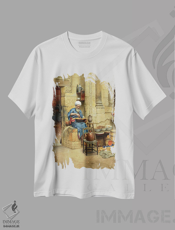تیشرت طرح دار دستفروش خیابانی، ۱۸۸۸، هنر فاخر کلاسیک اثر لودویگ دویچ | فروشگاه ایماژ