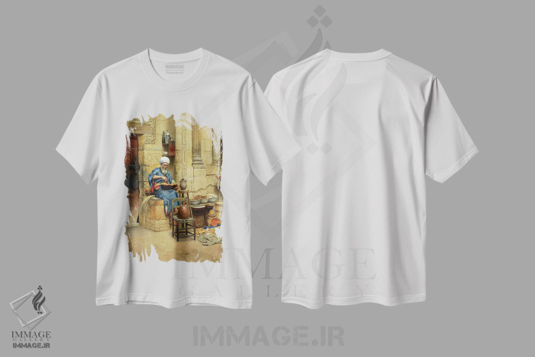 تیشرت طرح دار دستفروش خیابانی، ۱۸۸۸، هنر فاخر کلاسیک اثر لودویگ دویچ | فروشگاه ایماژ