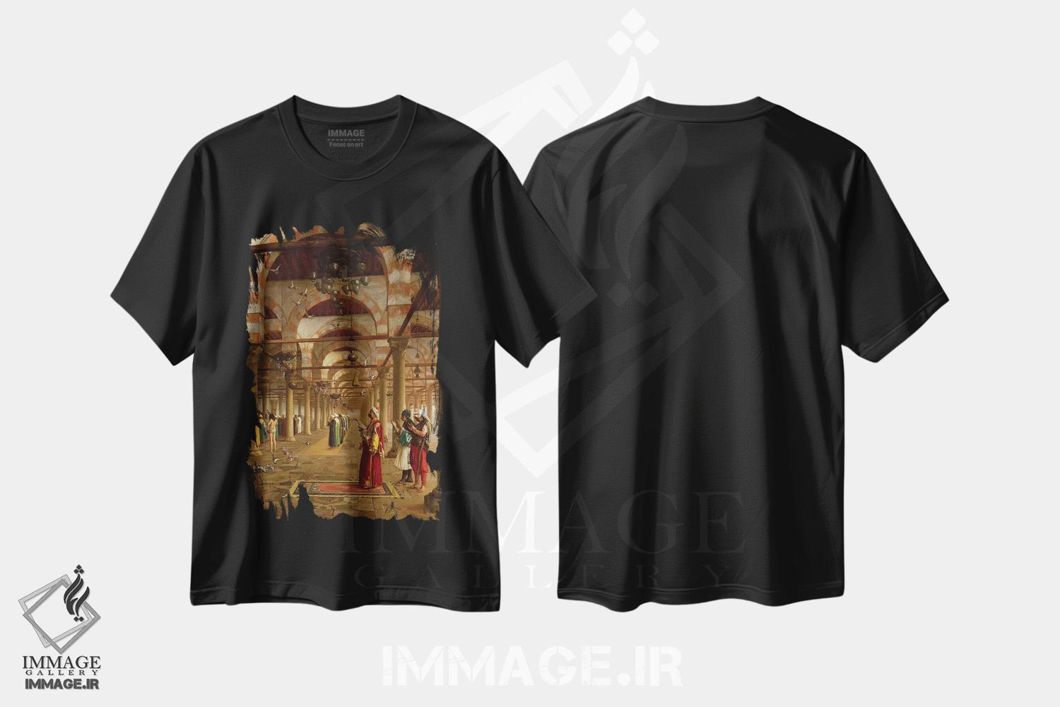 تیشرت طرح دار نماز در مسجد، ۱۸۷۱، هنر فاخر کلاسیک اثر ژان لئون ژروم | immage.ir