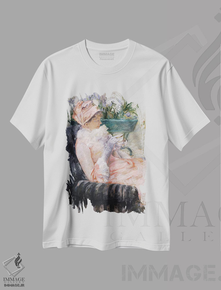 تیشرت طرح دار فنجان چای، حدود ۱۸۸۰–۱۸۸۱، هنر فاخر کلاسیک اثر مری استیونسون کاسات | فروشگاه ایماژ