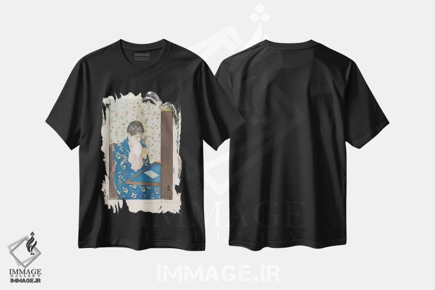 تیشرت طرح دار نامه، ۱۸۹۰؟۹۱، هنر فاخر کلاسیک اثر مری استیونسون کاسات | immage.ir